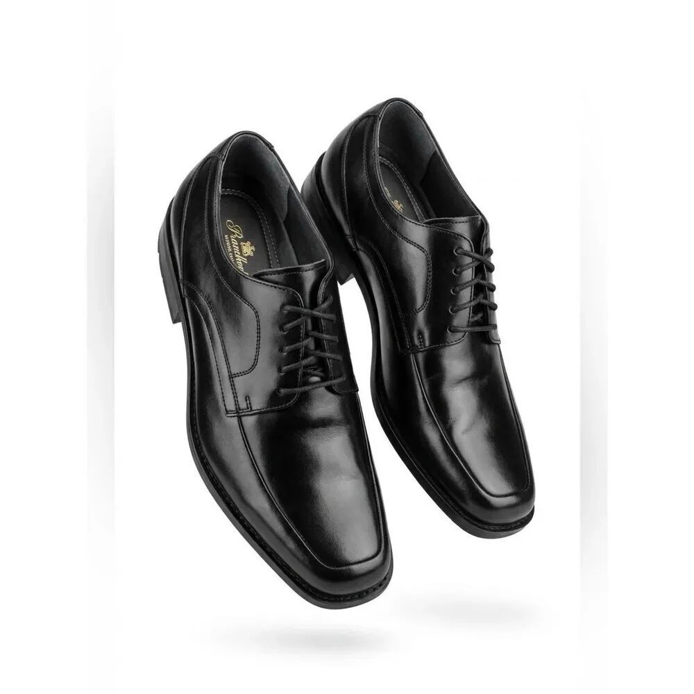 BLACK LEATHER TIE UP SHOES BY STACY ADAMS SIZE 9.5 EUC